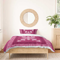 Hawaiian Quilt Block Design Bedding Set Pink Hawaii Culture Motifs LT9 - Polynesian Pride