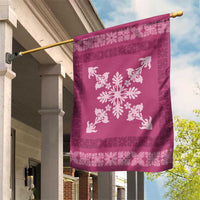 Hawaiian Quilt Block Design Garden Flag Pink Hawaii Culture Motifs - Polynesian Pride