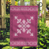Hawaiian Quilt Block Design Garden Flag Pink Hawaii Culture Motifs - Polynesian Pride