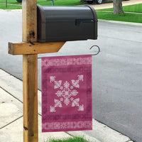 Hawaiian Quilt Block Design Garden Flag Pink Hawaii Culture Motifs - Polynesian Pride