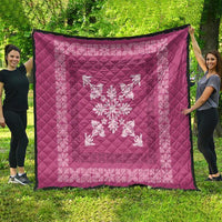 Hawaiian Quilt Block Design Quilt Pink Hawaii Culture Motifs - Polynesian Pride