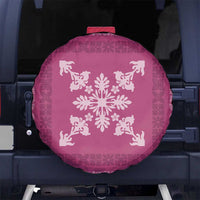 Hawaiian Quilt Block Design Spare Tire Cover Pink Hawaii Culture Motifs LT9 No hole Pink - Polynesian Pride