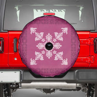 Hawaiian Quilt Block Design Spare Tire Cover Pink Hawaii Culture Motifs LT9 - Polynesian Pride