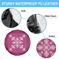 Hawaiian Quilt Block Design Spare Tire Cover Pink Hawaii Culture Motifs LT9 - Polynesian Pride