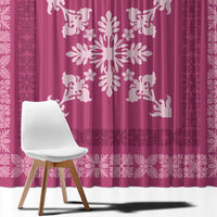 Hawaiian Quilt Block Design Window Curtain Pink Hawaii Culture Motifs - Polynesian Pride