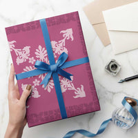 Hawaiian Quilt Block Design Wrapping Paper Pink Hawaii Culture Motifs - Polynesian Pride