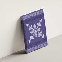 Hawaiian Quilt Block Design Canvas Wall Art Purple Hawaii Culture Motifs - Polynesian Pride