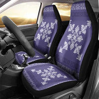 Hawaiian Quilt Block Design Car Seat Cover Purple Hawaii Culture Motifs - Polynesian Pride