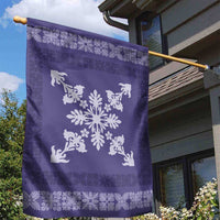 Hawaiian Quilt Block Design Garden Flag Purple Hawaii Culture Motifs - Polynesian Pride
