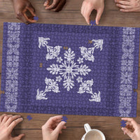 Hawaiian Quilt Block Design Puzzle Purple Hawaii Culture Motifs - Polynesian Pride