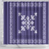 Hawaiian Quilt Block Design Shower Curtain Purple Hawaii Culture Motifs - Polynesian Pride