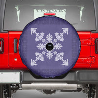 Hawaiian Quilt Block Design Spare Tire Cover Purple Hawaii Culture Motifs - Polynesian Pride