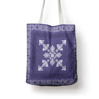 Hawaiian Quilt Block Design Tote Bag Purple Hawaii Culture Motifs - Polynesian Pride