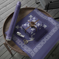 Hawaiian Quilt Block Design Wrapping Paper Purple Hawaii Culture Motifs - Polynesian Pride