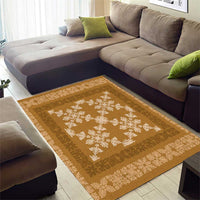 Hawaiian Quilt Pattern Area Rug Gold Hawaii Culture Tropical - Polynesian Pride