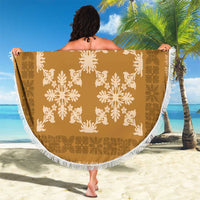 Hawaiian Quilt Pattern Beach Blanket Gold Hawaii Culture Tropical - Polynesian Pride
