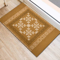 Hawaiian Quilt Pattern Rubber Doormat Gold Hawaii Culture Tropical - Polynesian Pride
