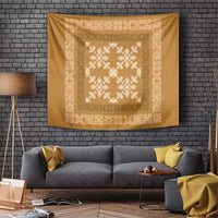 Hawaiian Quilt Pattern Tapestry Gold Hawaii Culture Tropical - Polynesian Pride