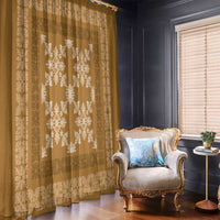 Hawaiian Quilt Pattern Window Curtain Gold Hawaii Culture Tropical - Polynesian Pride