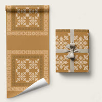 Hawaiian Quilt Pattern Wrapping Paper Gold Hawaii Culture Tropical - Polynesian Pride