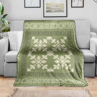 Hawaiian Quilt Pattern Blanket Lime Hawaii Culture Tropical - Polynesian Pride