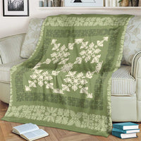 Hawaiian Quilt Pattern Blanket Lime Hawaii Culture Tropical - Polynesian Pride