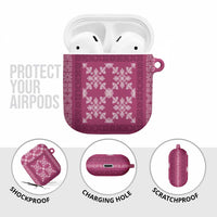 Hawaiian Quilt Pattern AirPods Case Pink Hawaii Culture Tropical - Polynesian Pride