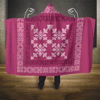 Hawaiian Quilt Pattern Hooded Blanket Pink Hawaii Culture Tropical - Polynesian Pride
