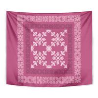 Hawaiian Quilt Pattern Tapestry Pink Hawaii Culture Tropical - Polynesian Pride