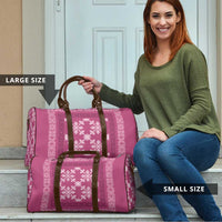 Hawaiian Quilt Pattern Travel Bag Pink Hawaii Culture Tropical - Polynesian Pride