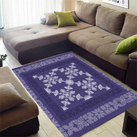 Hawaiian Quilt Pattern Area Rug Purple Hawaii Culture Tropical - Polynesian Pride