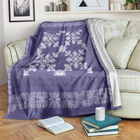 Hawaiian Quilt Pattern Blanket Purple Hawaii Culture Tropical - Polynesian Pride