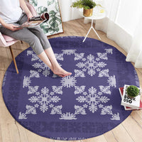 Hawaiian Quilt Pattern Round Carpet Purple Hawaii Culture Tropical - Polynesian Pride