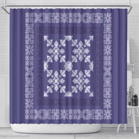 Hawaiian Quilt Pattern Shower Curtain Purple Hawaii Culture Tropical - Polynesian Pride