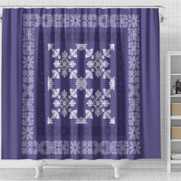 Hawaiian Quilt Pattern Shower Curtain Purple Hawaii Culture Tropical - Polynesian Pride
