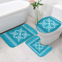 Hawaiian Quilt Pattern Bathroom Set Teal Hawaii Culture Tropical LT9 - Polynesian Pride