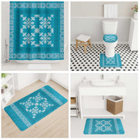 Hawaiian Quilt Pattern Bathroom Set Teal Hawaii Culture Tropical LT9 - Polynesian Pride
