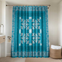 Hawaiian Quilt Pattern Bathroom Set Teal Hawaii Culture Tropical LT9 Shower Curtain Only Teal - Polynesian Pride