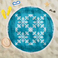 Hawaiian Quilt Pattern Beach Blanket Teal Hawaii Culture Tropical LT9 One Size 150cm Teal - Polynesian Pride