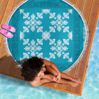 Hawaiian Quilt Pattern Beach Blanket Teal Hawaii Culture Tropical LT9 - Polynesian Pride