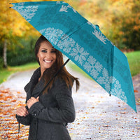 Hawaiian Quilt Pattern Umbrella Teal Hawaii Culture Tropical - Polynesian Pride