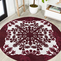 Palm Leaf Quilt Pattern Round Carpet Hawaii Culture Floral - Polynesian Pride