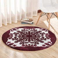Palm Leaf Quilt Pattern Round Carpet Hawaii Culture Floral - Polynesian Pride
