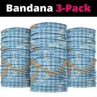 Blue Tropical Floral Palaka Neck Gaiter Hawaiian Quilt Pattern - Polynesian Pride