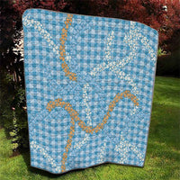Blue Tropical Floral Palaka Quilt Hawaiian Quilt Pattern - Polynesian Pride