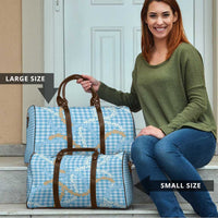 Blue Tropical Floral Palaka Travel Bag Hawaiian Quilt Pattern - Polynesian Pride