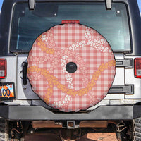 Pink Tropical Floral Palaka Spare Tire Cover Hawaiian Quilt Pattern - Polynesian Pride