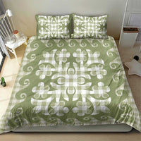 Green Ulu Palaka Quilt Pattern Bedding Set Hawaii Culture Breadfruit - Polynesian Pride