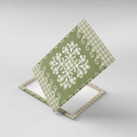 Green Ulu Palaka Quilt Pattern Canvas Wall Art Hawaii Culture Breadfruit - Polynesian Pride