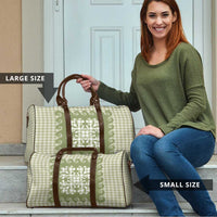 Green Ulu Palaka Quilt Pattern Travel Bag Hawaii Culture Breadfruit - Polynesian Pride